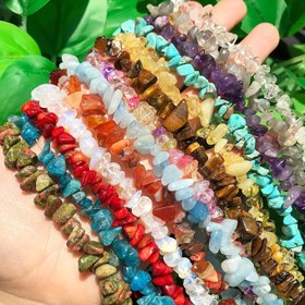 Resim 5-8mm Düzensiz Çip Çakıl Doğal Akikler Turkuazlar Ametistler Granat Taş Boncuklar DIY Bileklik Aksesuarları Takı Yapımı için 16 inç 