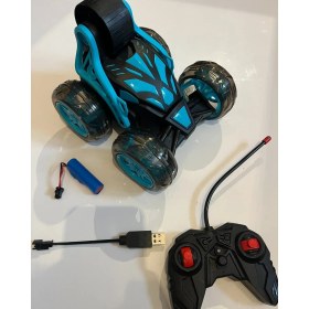 Resim Mavi Su Dünyası Uzaktan Kumandalı Şarjlı Işıklı Müzikli Çılgın Akrobat Araba Yeşil Renk 17X15 cm 