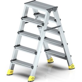 Resim Narvon 5+5 Basamaklı Lüx Çift Çıkışlı Alüminyum Merdiven 