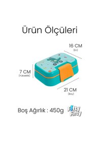 Resim Vagonlife 1030 Ml Tek Kat 4 Bölme Çocuk Beslenme Kutusu Çatal / Kaşık -ffb1262 Mavi 