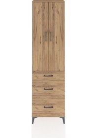 Resim Arges Dolap 2 Raflı 3 Çekmeceli Tek Askılı 60x30x221 Çam-çam Çam 