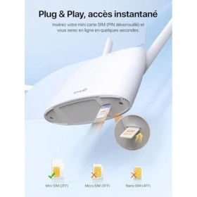 Resim Vuralsin38 4G07 4g Router 4g Box, 4g+ Lte Çift Bant Wifi Modem (5ghz: 867 Mbps +2.4ghz: 300 Mbps) Herhangi Bir Operatör Için Sım Kartlı 4gmobil Yönlendirici, 64 Cihaza Kadar Bağlantı 