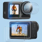 Resim Osmo Action 4/Action 3 LCD Ekran Koruyucu + Küçük Ekran + Lens Koruyucu Temperli Cam Çizilmeye Karşı Koruyucu Kolay Kurulum [9 adet/3'lü Paket] 