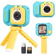 Resim Vkemall Andoer S11 Çocuk Dijital Kamerası 48mp Çift Kameralı 1080p Full Hd 2.4" Ips Ekran 32gb Tf Kart + Tripod + Okuyucu Mavi 