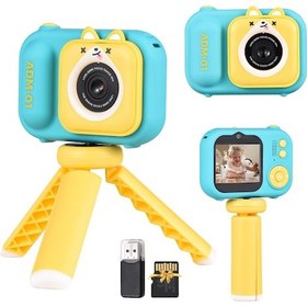 Resim Vkemall Andoer S11 Çocuk Dijital Kamerası 48mp Çift Kameralı 1080p Full Hd 2.4" Ips Ekran 32gb Tf Kart + Tripod + Okuyucu Mavi 