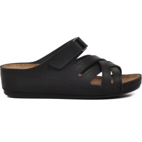 Resim Ayakmod 09-977 Siyah Kadın Dolgu Topuk Terlik 