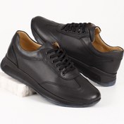 Resim SİYAH Gön Hakiki Deri Yuvarlak Burun Bağcıklı Günlük Erkek Sneaker 01933 