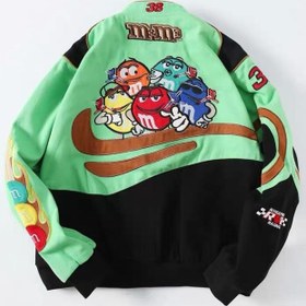 Resim M&M's Baharlık Kadife Beyzbol Ceket - Yeşil / S 