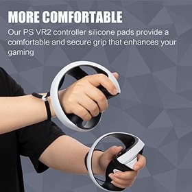 Resim NANANINO Anti-Slip Silicone Pads for PS VR2 Controller, Soft and Comfortable PS VR2 Controller Trigger Extender Grips - White 