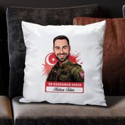 Resim Karikatürlü En Kahraman Asker Yastık 