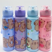 Resim Görsel Olarak Çekici Ayı 700ml Su Şişesi, Stickerlar & Taşıma Kayışı ile - Taşınabilir, Sızdırmaz Plastik Bardak, Dış Aktiviteler, Spor & Fitness için - BPA İçermez 