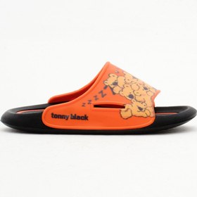 Resim Tonny Black Çocuk Unisex Oranj Ayıcık Desenli Poli Taban Terlik 