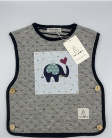 Resim Fox&Sky Bebek Gri Yelek - Patchwork Fil Baskılı 