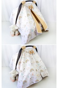 Resim Tek Puset Ortusu %100 Pamuk Gokkusagi Bej 