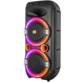 Resim Mikado MD-79KP 30W Işıklı Siyah 1 UHF UV Mikrofonlu USB/BT/TF/TWS/AUX 2 Mik Girişli Type-C 