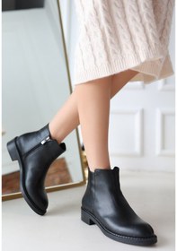 Resim Moed Siyah Cilt Topuklu Bot Diğer 