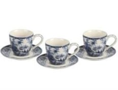 Resim Lucky Art Florantıne 6Lı Kahve Fincanı Set Mavi 
