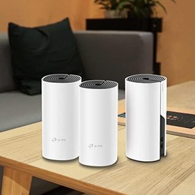 Resim TP-Link Deco M4 3-pack , AC1200 Mbps, Dual-Band, Gigabit Portları, 100 Cihaza Kadar Bağlanılabilirlik, 370 m²'ye Kadar Kapsama, Mobil Uygulama ile Kolay Kurulum, Wi-Fi 5 Mesh Sistemi 