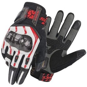 Resim Scoyco Mc109 Karbon Fiber Korumalı Yazlık Eldiven Kırmızı-Siyah-Beyaz 