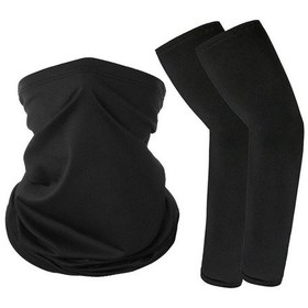 Resim Dashanshop Siyah 2li Set Kol Bandanası Maske Çorap Motosiklet Balıkçılık Spor Güneş Korumalı 