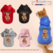 Resim Küçükten Ekstra Küçük Irklara Uygun - Cebi Olan, Yumuşak, Sıcak Evcil Hayvan Sweatshirt'ü - Makinede Yıkanabilir - Tüm Mevsimler İçin İdeal - Ayıcık Temalı Rahat Köpek Hoodie 