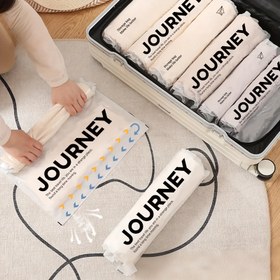 Resim 2/4/6/8 parça JOURNEY Sıkıştırma Seyahat Çantaları - Luggage & Cruise Gear için Alan Tasarrufu Plastik Fermuar Cebi, Vakum Pompası Gerekmez, Seyahat için Taşınabilir, Seyahat Ekipman Çantaları|Fermuarlı Depolama|Plastik Yapı, Seyahat Temel Gereksinimleri 