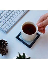 Resim Decorita Cam Bardak Altlığı P Harfli Tasarım 4'lü Takım 10 x 10 CM Çok Renkli 