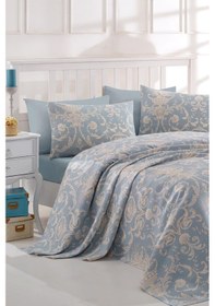 Resim Enlora Home Baskılı Pike Takımı Tek Kişilik Tuval Mavi 