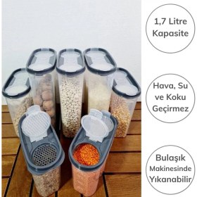 Resim MiraLive 2 Kapaklı Ölçekli Erzak Kuru Gıda Saklama Kutusu Kabı - 1,7 Litre - SA935 (K95) 