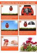Resim Pazly 3'ü 1 Arada Toprak Ölçer - Nem, Işık Ve Ph, Uğur Böceği Şeklinde Bahçe Ekipmanı 
