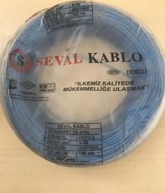 Resim SEVAL 0,75mm² mavi NYAF kablo (100 mt) 