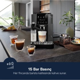 Resim DeLonghi Magnıfıca Start ECAM223.61.GB 1450 W Espresso Kahve Makinesi Şık Siyah Tasarım 