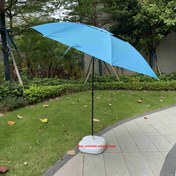 Resim UV Koruma Dış Mekan Şemsiyesi - Kamp, Plaj, Balıkçılık ve Piknikler için Fiberglas Çerçeveli Hafif Katlanabilir Manuel Açma/Kapama Güneşlik, Mavi Polyester Tente | Şık Patio Aksesuarı | Dayanıklı Dış Mekan Ekipmanı, Patio Şemsiyesi 