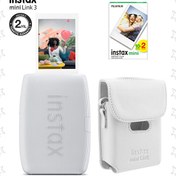Resim Fujifilm Instax Mini Link 3 Beyaz Akıllı Telefon Yazıcısı Beyaz Çanta ve 20'li Mini Film 