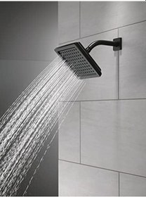 Resim Tek Sprey Mat Siyah Duş Başlığı, Duş Başlığı Siyah Kare Duş Başlığı, Siyah Duş Başlığı, Mat Siyah Rp62283bl Açık Mavi 