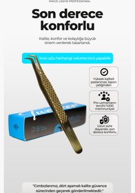 Resim Magic Lash Rio İnce Uçlu Profesyonel Premium Mega Volume Ipek Kirpik Cımbızı Rio-25 
