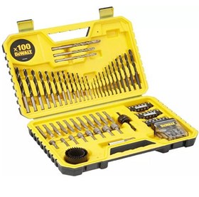 Resim Dewalt DT71563-QZ 100 Parça Metal Ahşap Duvar Vidalama Testere Matkap Ucu Seti 