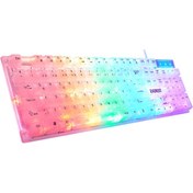 Resim Everest KB-24 Beyaz Rainbow Membrane RGB Işıklı Oyuncu Klavyesi Türkçe Q 