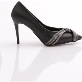 Resim Dgn Ysf-06 Kadin Silver Taşli Burgu Bantli Abiye Ayakkabi YSF-06-1563-R1534 Siyah 