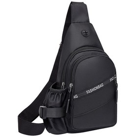 Resim Youmex Erkekler İçin Oxford Kumaş Çanta, Su Şişesi Cebi, Telefon-anahtar-parafon Tutucu, Serbest Eller, Siyah Siyah 