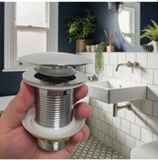 Resim Willowhaven Paslanmaz Çelik Açılır Krom Lavabo Tıkacı - 3 Renk Seçeneği Manuel 