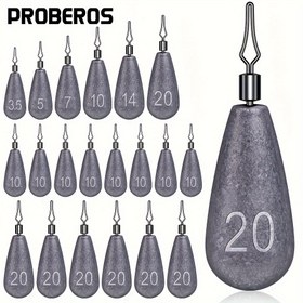Resim Proberos 10 adet Su Damlası Şeklinde Balıkçılık Sıkıntıları - Kurşun Kolye Ağırlıkları 0, 12oz/0, 17oz/0, 24oz/0, 35oz/0, 49oz/0, 7oz, Tuzlu Su ve Tatlı Su Balıkçılığı için İdeal, Balıkçılık Ekipman Aksesuarları, Tuzlu Su Balıkçılığı, Şık Tasarım, Dayanıklı Yapı 