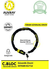 Resim 120 Cm C.bloc Güvenlik Zinciri Ø10 Mm, Entegre Kilitli 120cm Zincir 