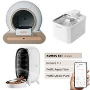 Resim Groove Ti+ Otomatik Kedi Tuvaleti Kahverengi - Petfit Aqua Flow Akıllı Su Pınarı Çeşmesi - Petfit Meow Pureo Otomatik Mama Kabı 
