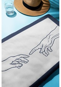 Resim Dijital Baskı Plaj Deniz Havlusu Modern Desenli Peştamal Hvl0090 Renkli 