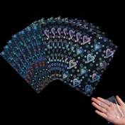 Resim 50 adet/100 adet Holografik Şeffaf Lazer Kart Kılıfları, Lazer Koruyucu Film, Yaratıcı Taşınabilir Kart Koruyucu, Kartları Koruma İçin. 