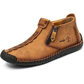 Resim Sones Erkek Martin Boots Büyük Beden Botlar Eğlence Takım Botları Sarı Kahverengi Çok Renkli 