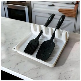 Resim Valletta Gili Kapak Tutucu Ve Kaşıklık Beyaz 