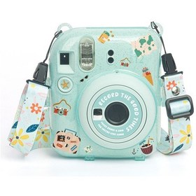 Resim Fujifilm Instax Mini 12 Fotoğraf Makinesi + 10'lu Film + Kıskaçlı Resim Standı + Simli Pleksi Kılıf Seti Yeşil 