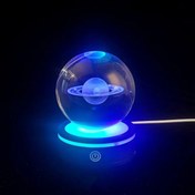 Resim USB'li Satürn Tasarımlı Dönen Cam Küre 
